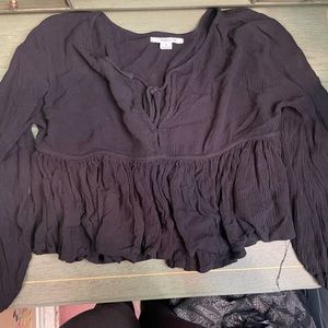 O’Neil cropped black blouse